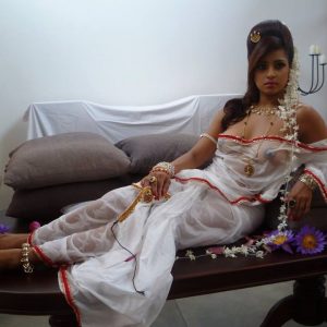 Honeymoon girl transparent saree
