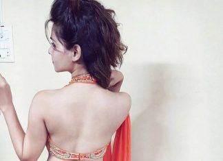 Indian girls saree back side